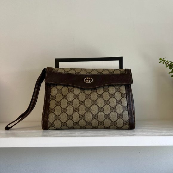 Vintage Gucci Monogram Wristlet - Picture 1 of 6